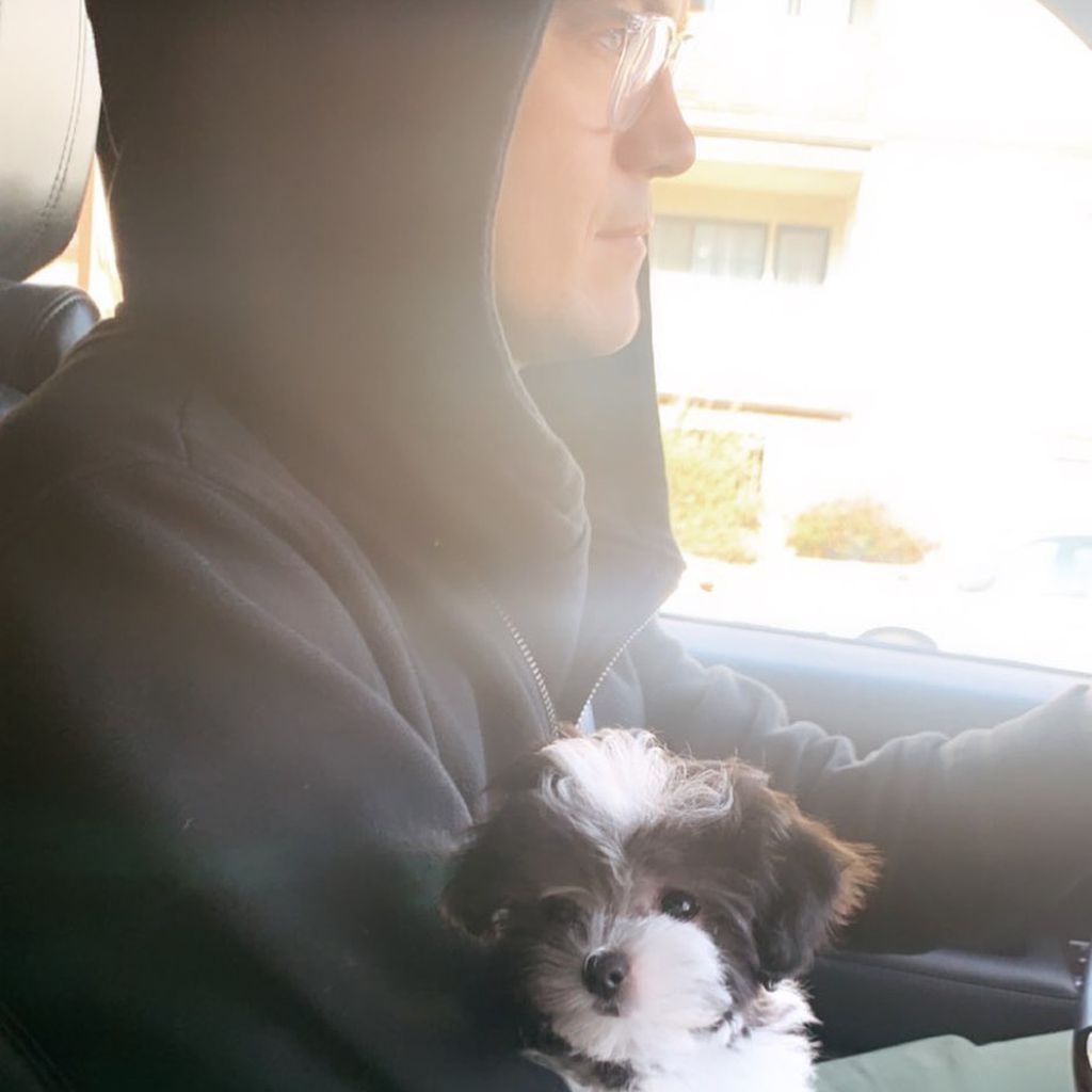 Christopher French mit Hündchen Sushi