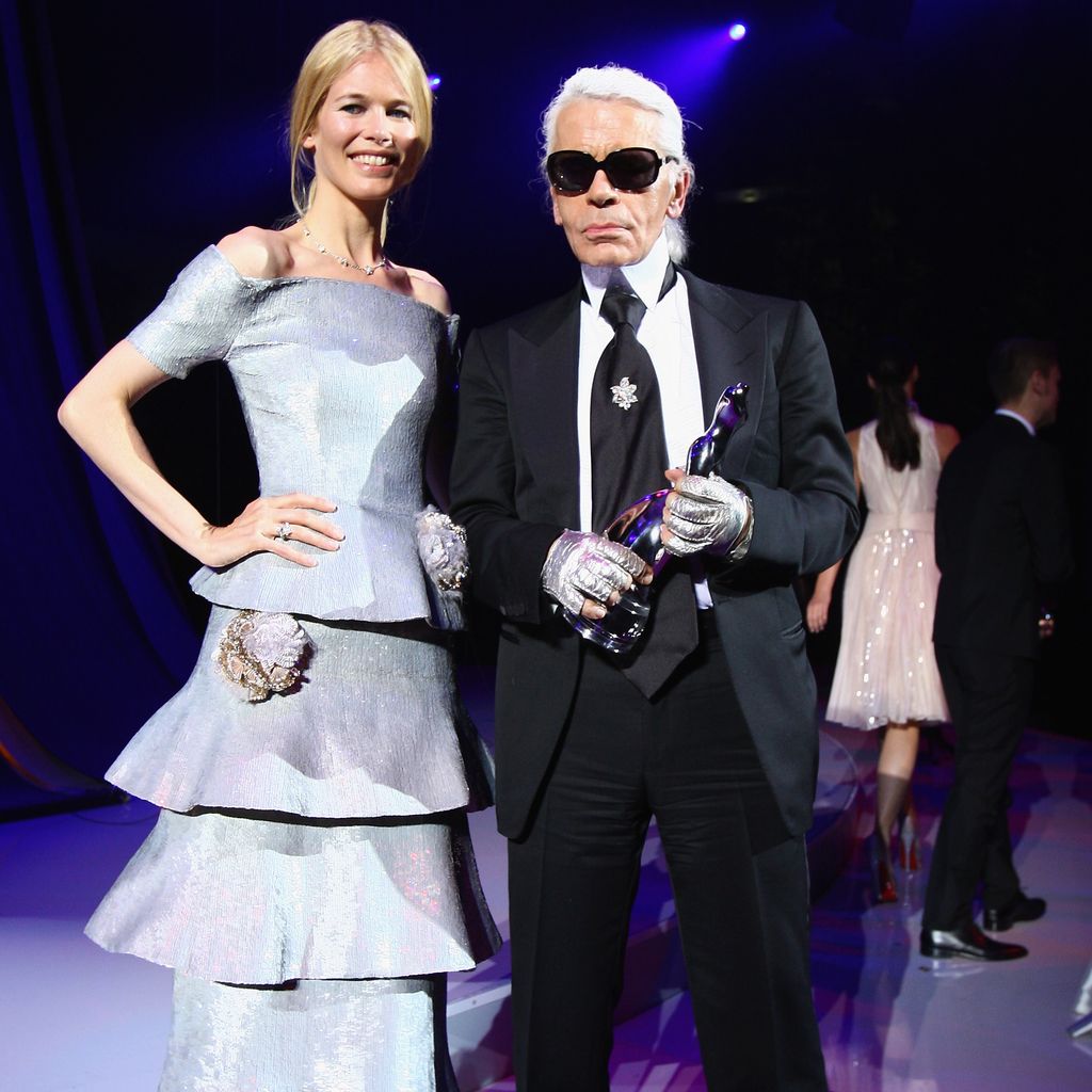 Claudia Schiffer und Karl Lagerfeld beim ELLE Fashion Star Award 2009
