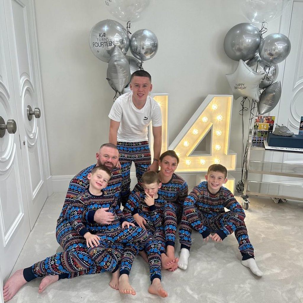 Coleen und Wayne Rooney mit ihren Kindern