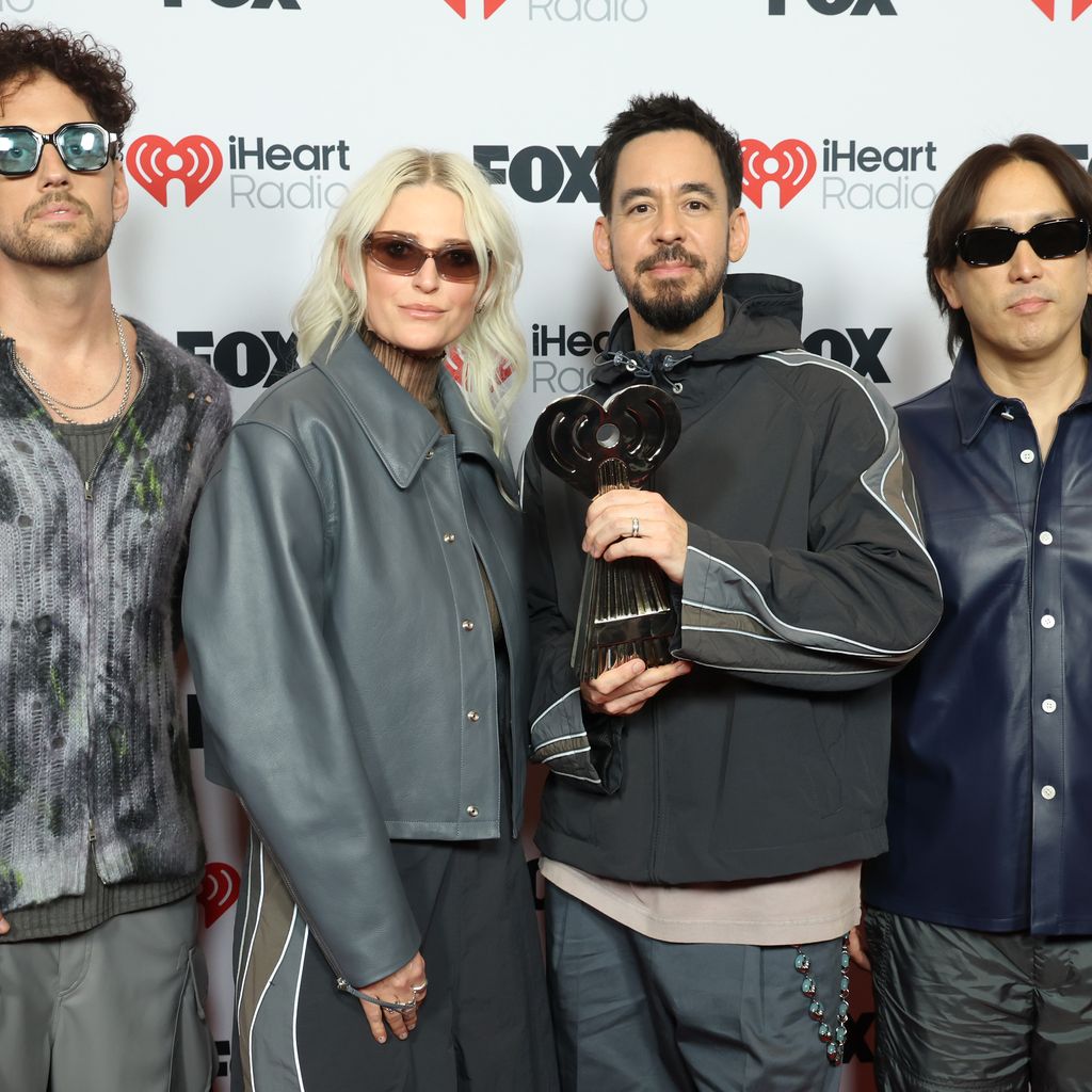 Colin Brittain, Emily Armstrong, Mike Shinoda und Joe Hahn von Linkin Park, März 2025