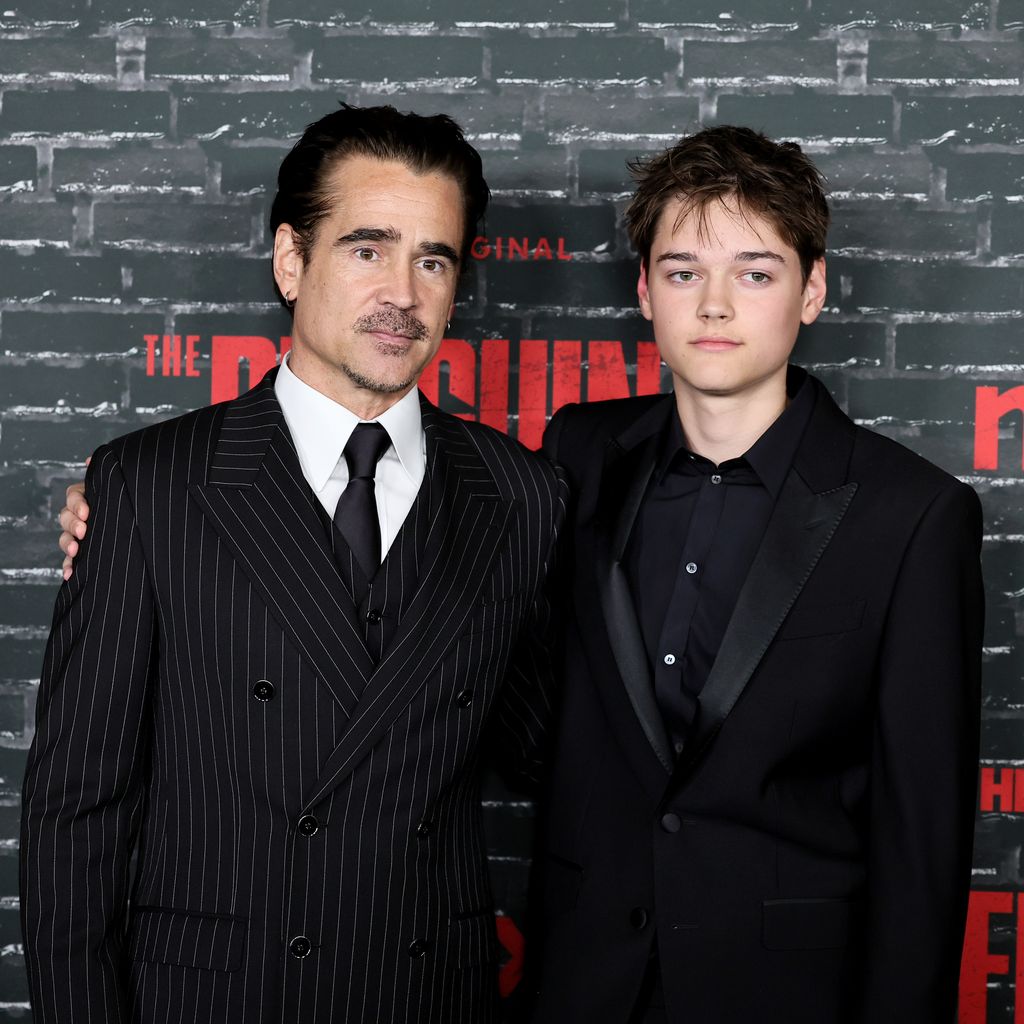 Colin Farrell und sein Sohn Henry bei der Premiere von "The Penguin", September 2024