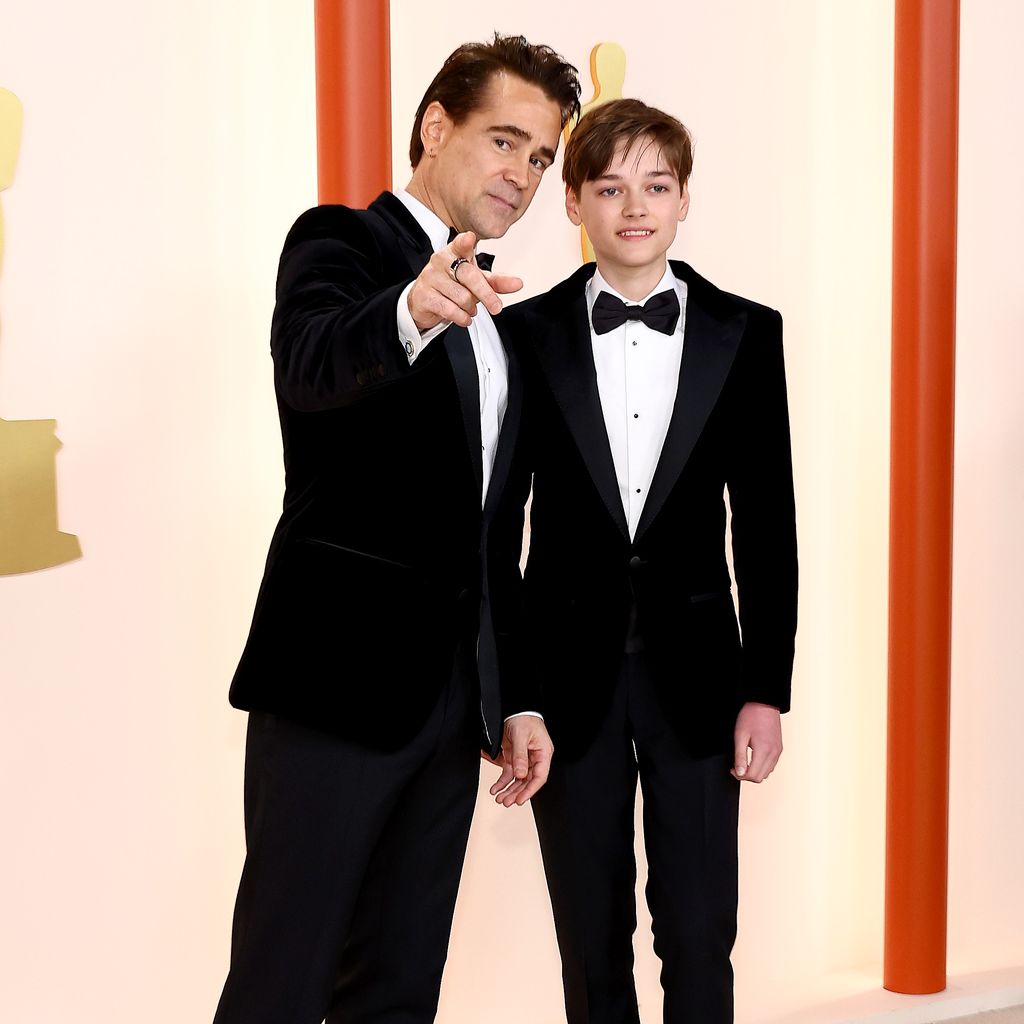 Colin Farrell und sein Sohn Henry Tadeusz Farrell bei den Oscars, 2023
