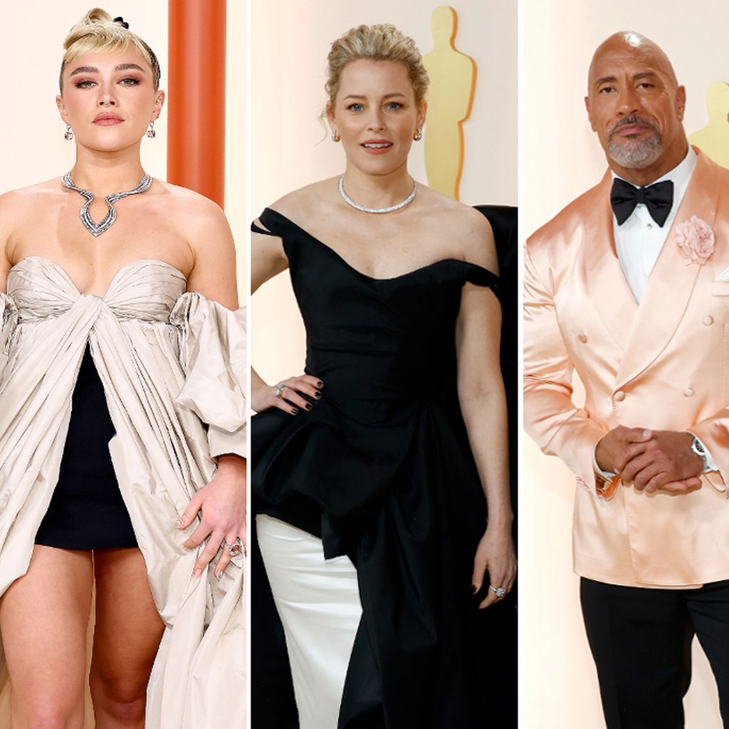 Florence Pugh, Eliabeth Banks und Dwayne "The Rock" Johnson