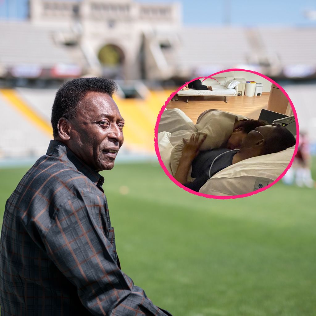 Pelé und Pelé und seine Tochter im Krankenhaus