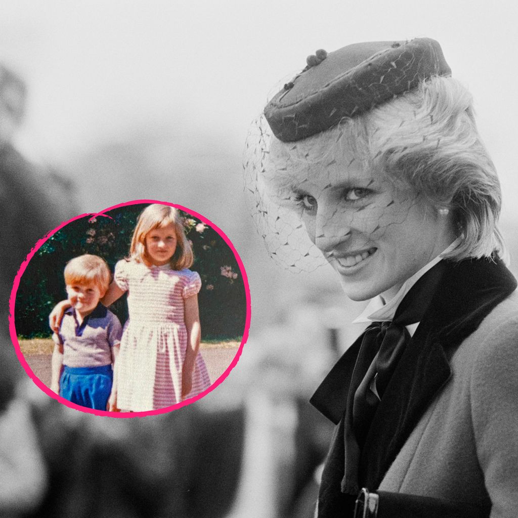 Prinzessin Diana mit ihrem Bruder Charles in jungen Jahren