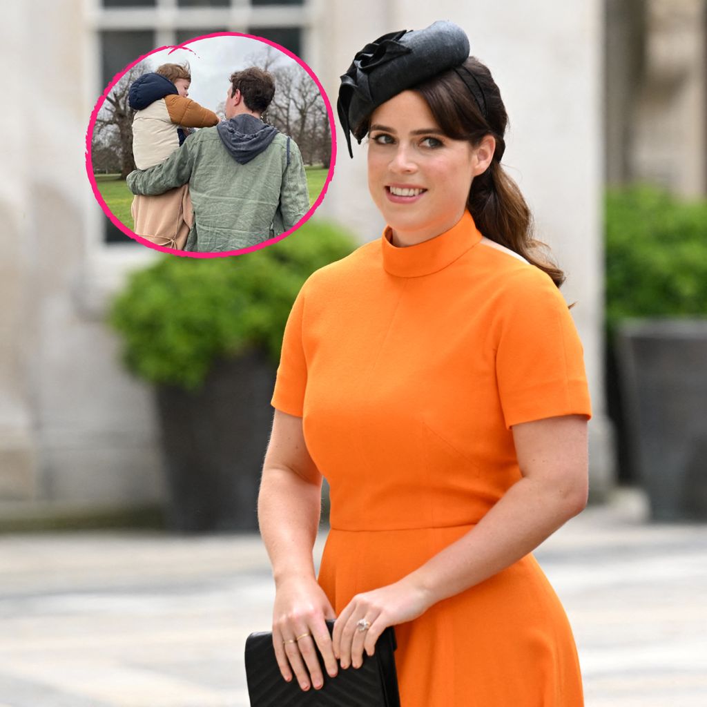 Prinzessin Eugenie mit ihrem Sohn und ihrem Mann