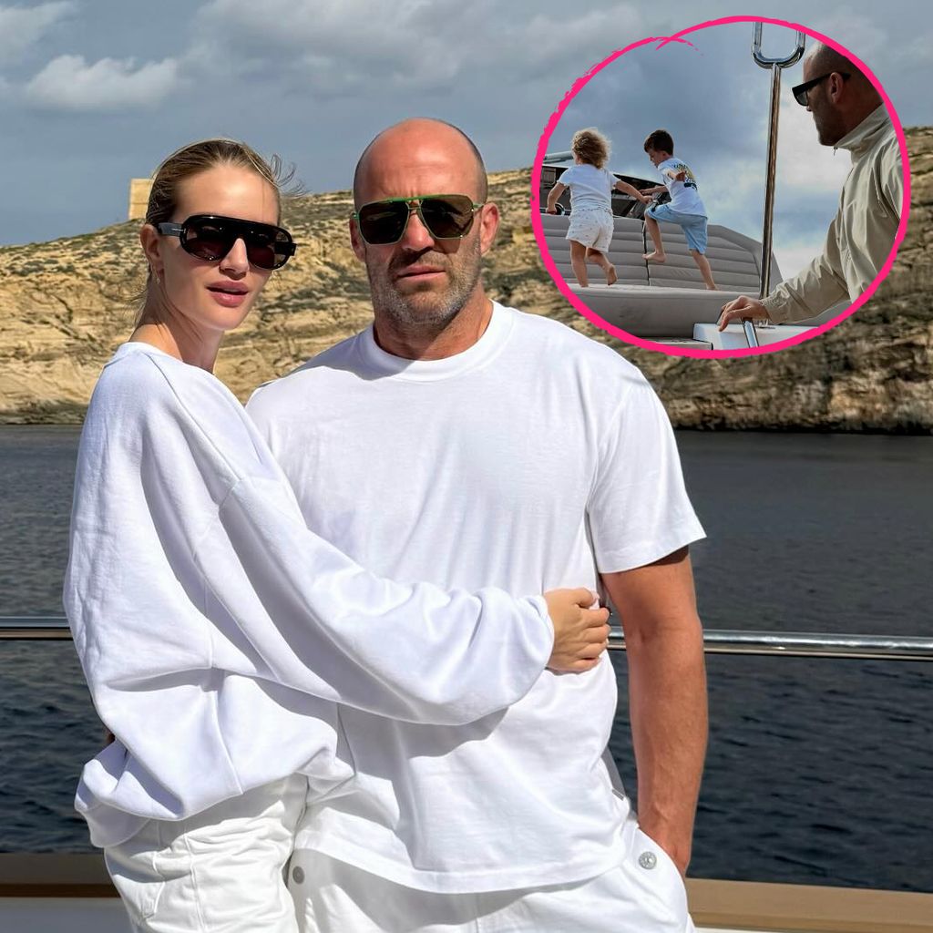 Jason Stathamu, Rosie Huntington-Whiteley und ihre Kinder