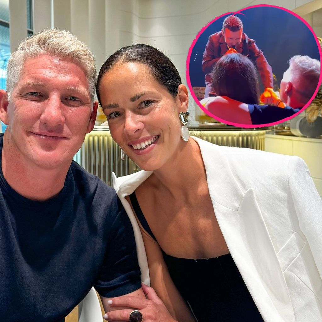 Justin Timberlake, Bastian Schweinsteiger und Ana Ivanovic