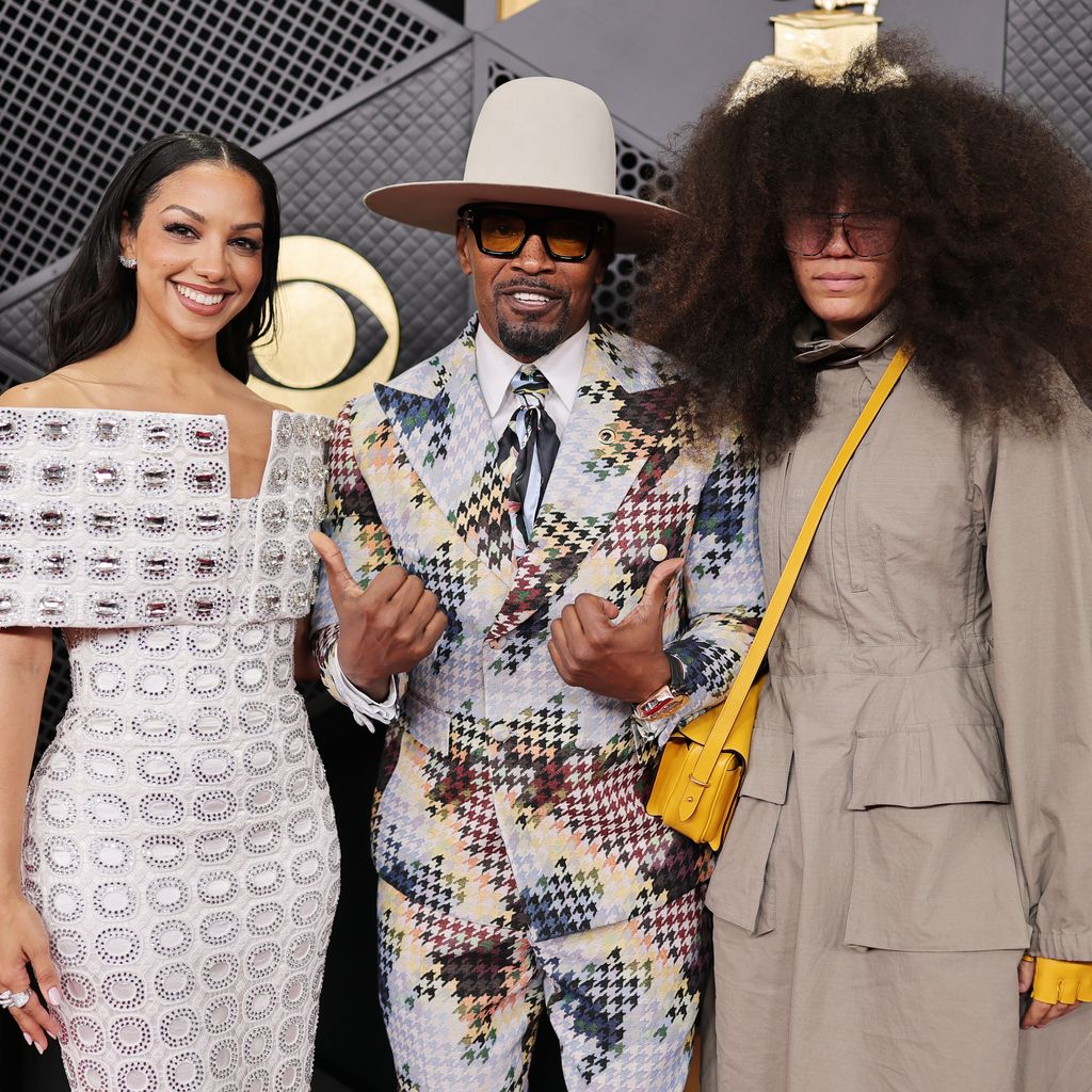 Corinne Foxx, Jamie Foxx und Anelise Foxx in Los Angeles bei den Grammy Awards