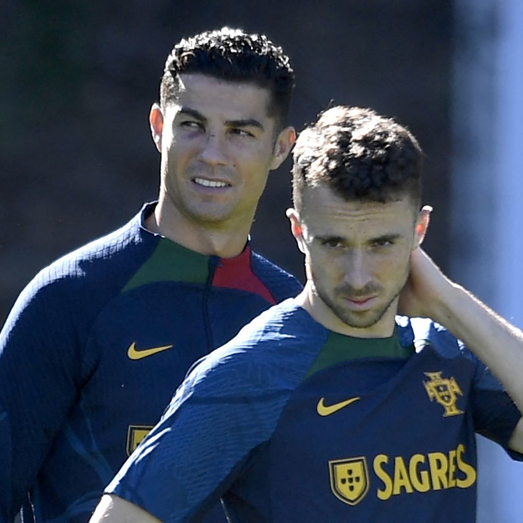 Fußballspieler Cristiano Ronaldo und Diogo Jota, September 2022