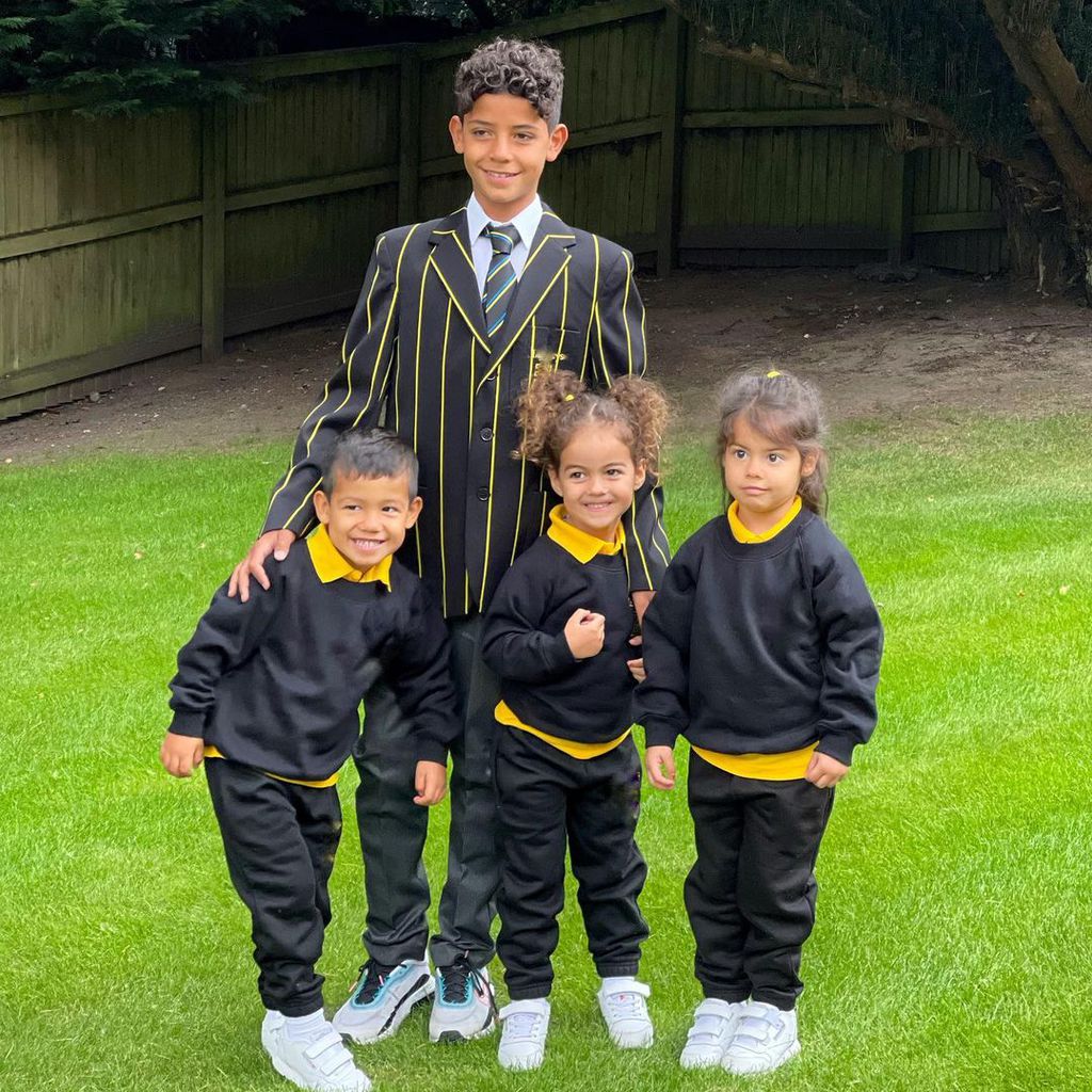 Cristiano Ronaldos Kinder Mateo, Cristiano Ronaldo Jr., Alana und Eva Maria im September 2021