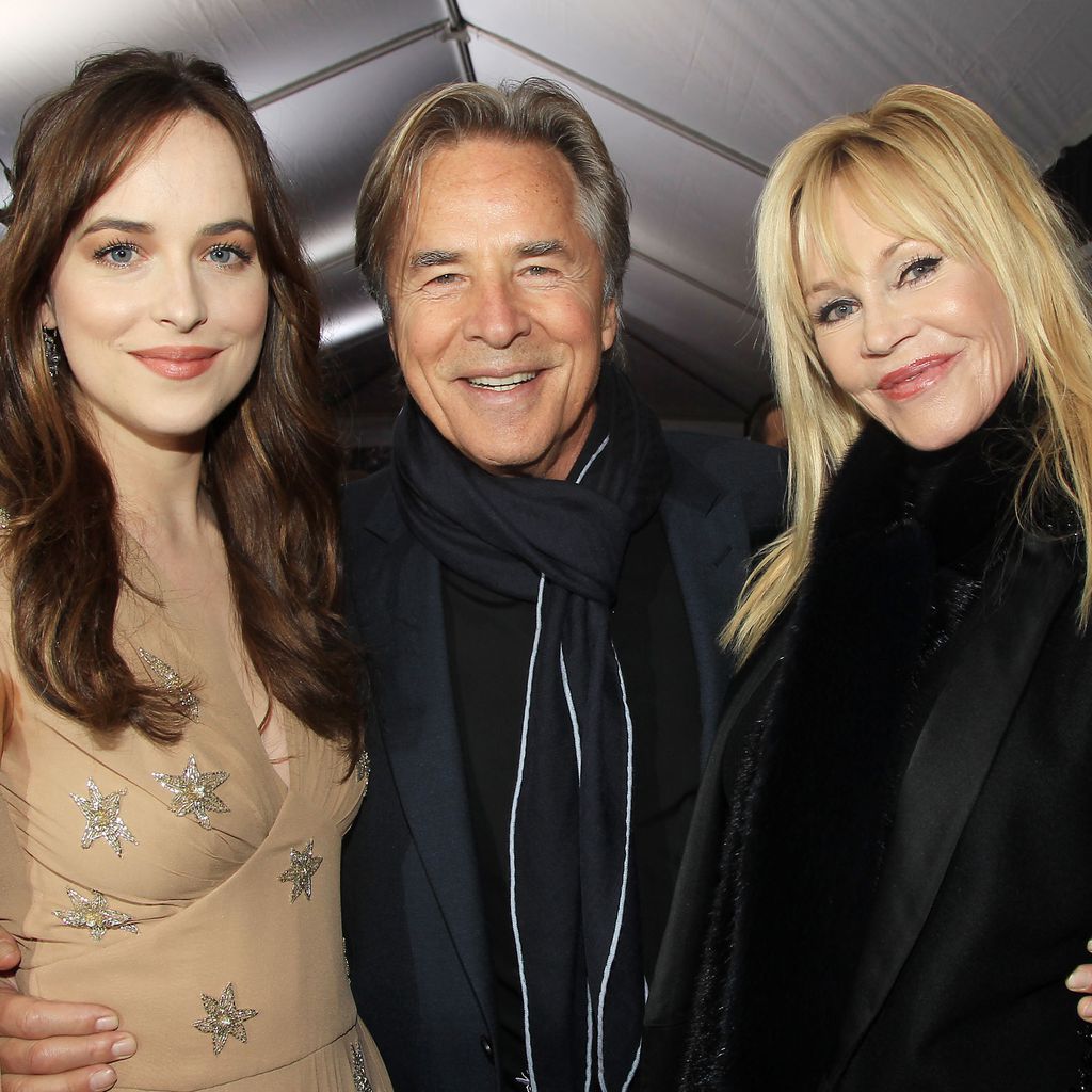 Dakota Johnson, Don Johnson und Melanie Griffith bei einer Premiere in New York