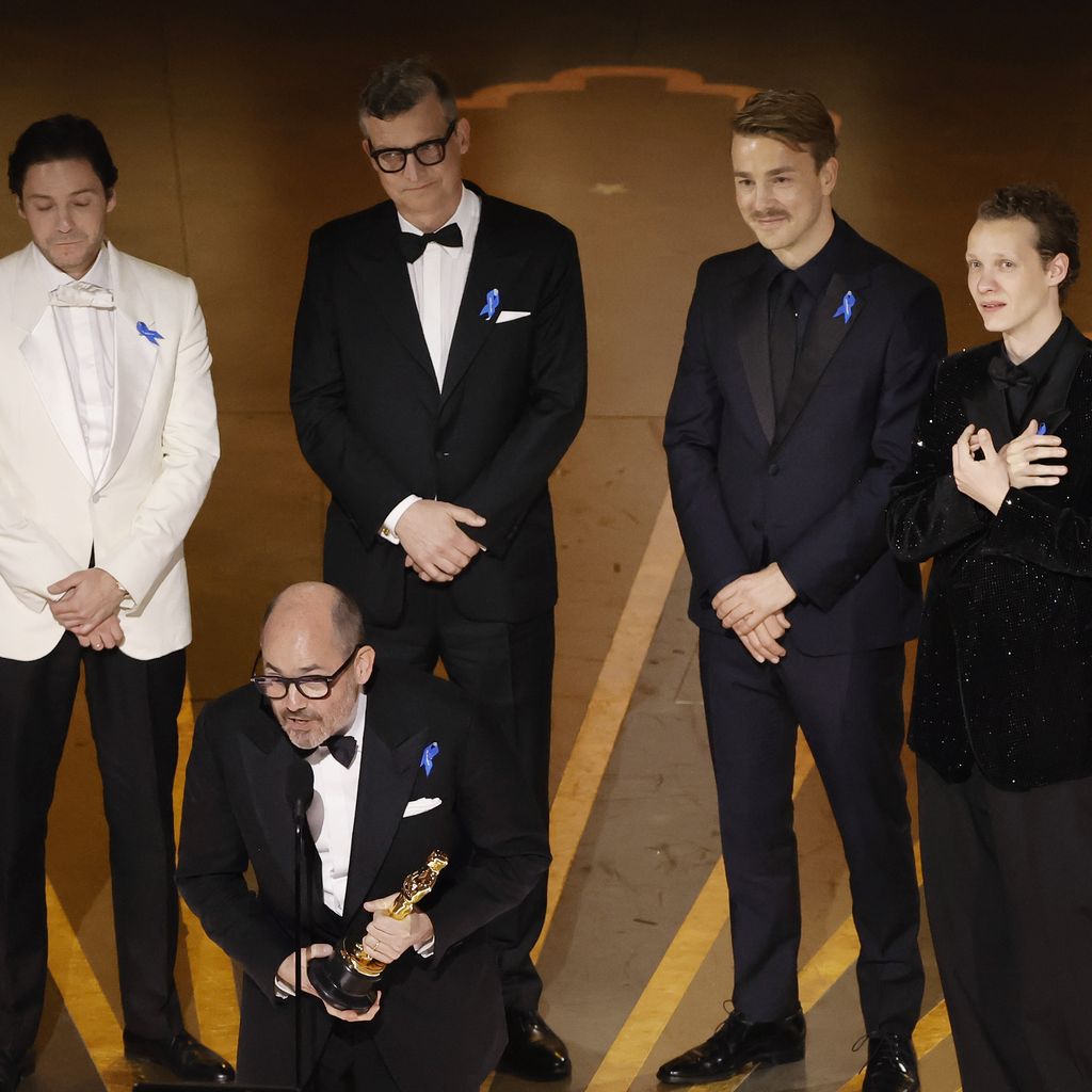 Daniel Brühl, Edward Berger, Malte Grunert, Albrecht Schuch and Felix Kammerer bei den Oscars 2023