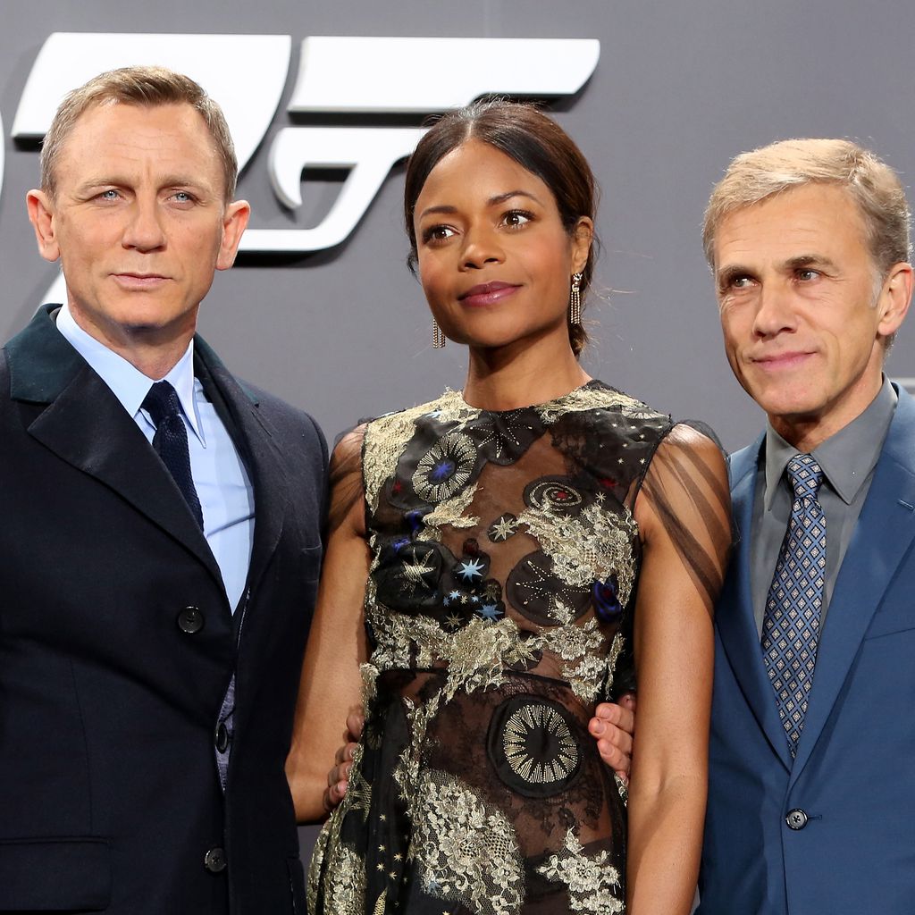 Daniel Craig, Naomie Harris und Christoph Waltz bei der "Spectre"-Premiere in Berlin