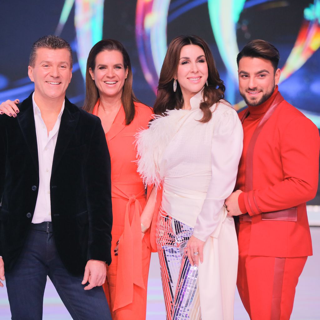 Daniel Weiss, Katarina Witt, Judith Williams und Cale Kalay in der ersten "Dancing on Ice"-Folge