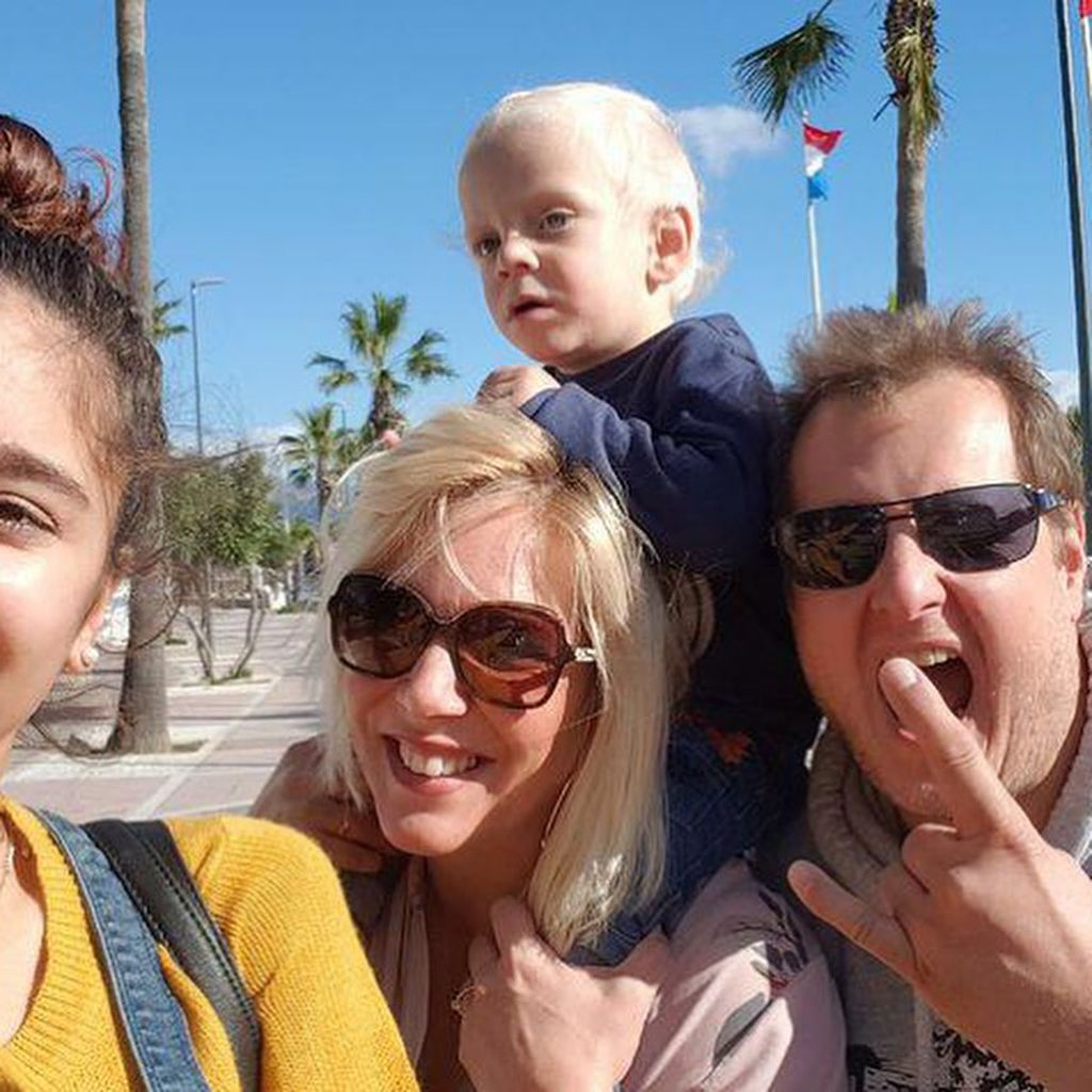 Daniela und Jens Büchner mit ihren Kindern Jada und Diego Armani