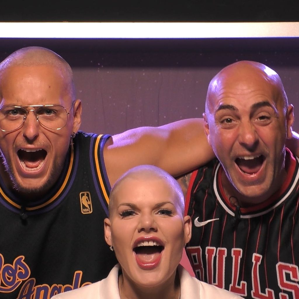 Danny Liedtke, Melanie Müller und Paco Steinbeck, cooles Glatzen-Trio