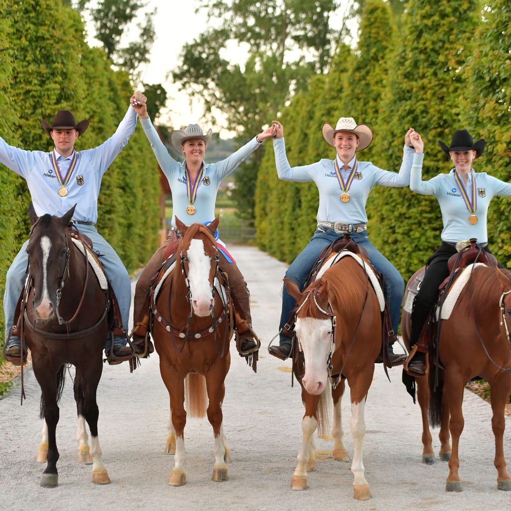 Das deutsche Reitteam um Gina-Maria Schumacher