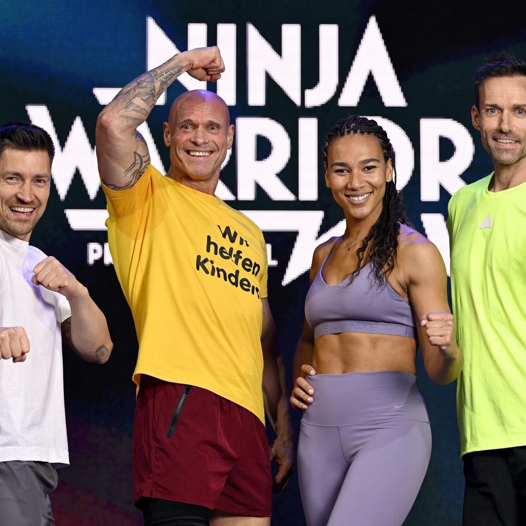 Das "Ninja Warrior Germany – Promi-Special"-Team Wonti Philipp Boy, Thorsten Legat, Marie Mouroum un