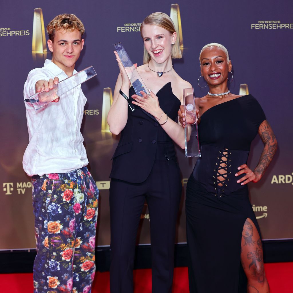 David Ali Rashed, Klara Lange und Nura beim Deutschen Filmpreis 2024