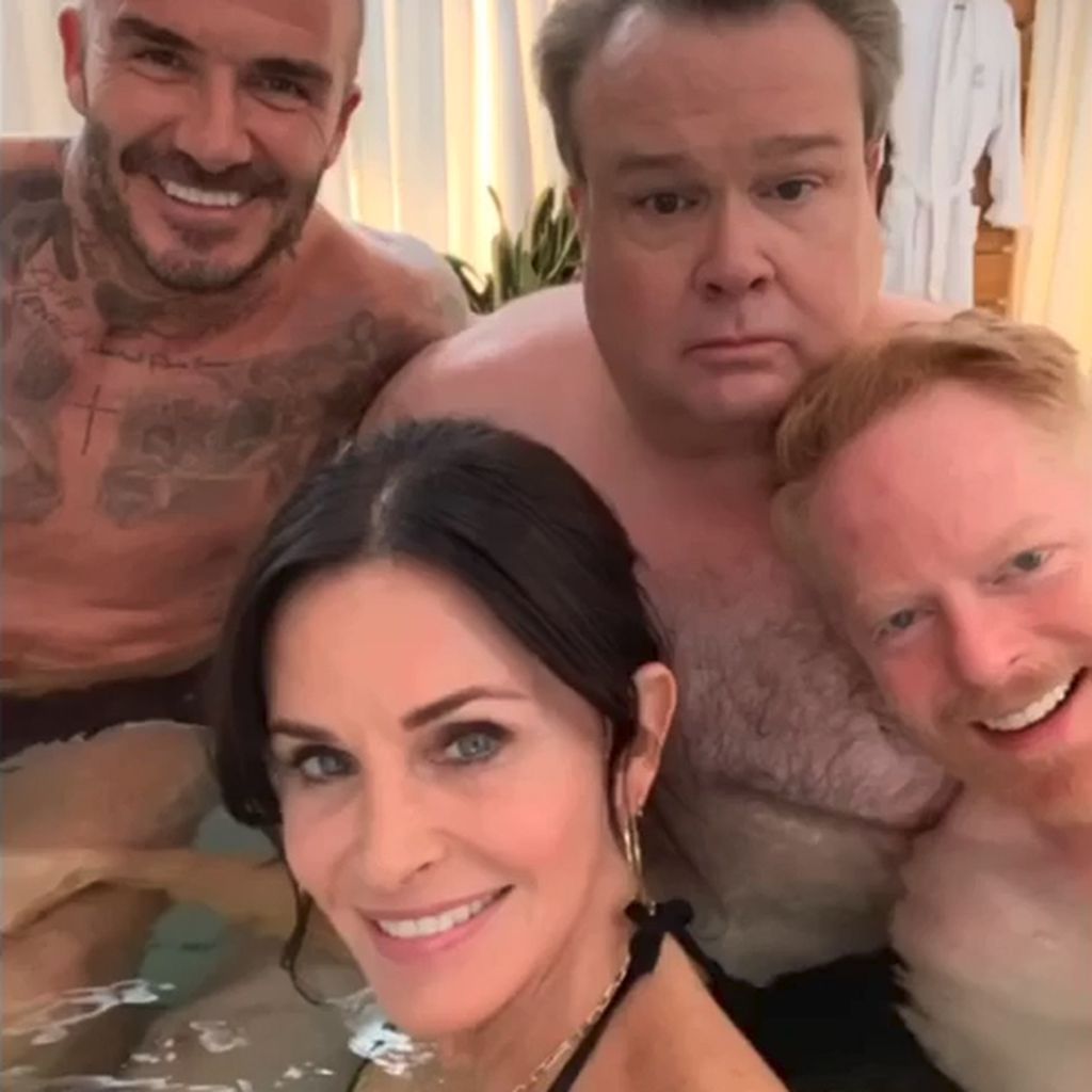 David Beckham, Courteney Cox, Jesse Tyler Ferguson und Eric Stonestreet