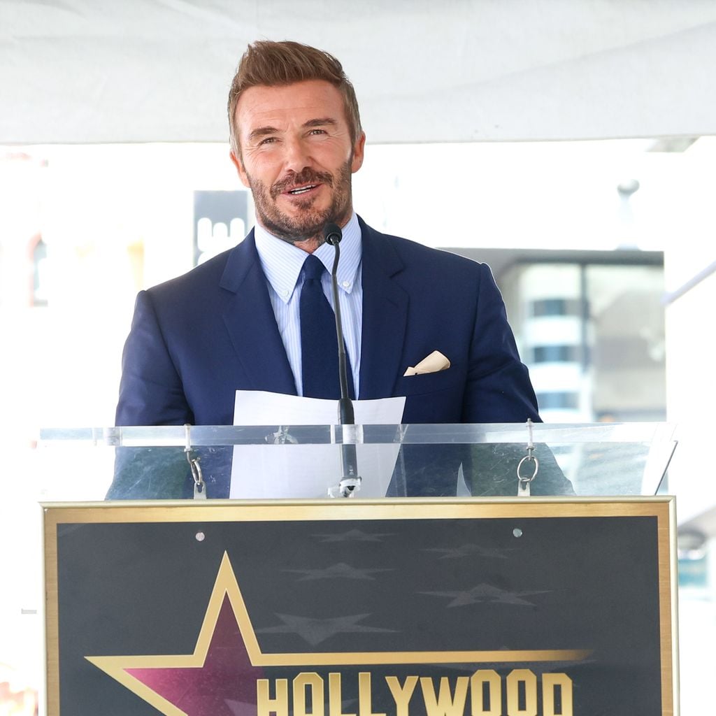 David Beckham spricht bei seiner Hollywood Walk of Fame Star Ceremony in Hollywood, Kalifornien