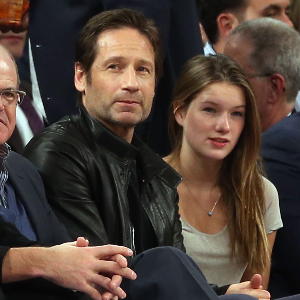 David Duchovny und seine Tochter Madelaine bei einem Basketballspiel 2013
