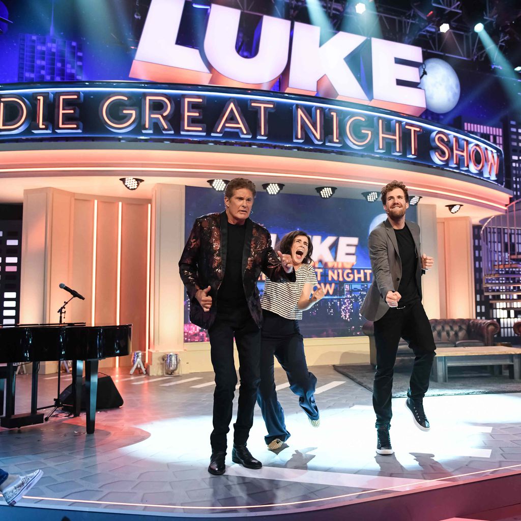 David Hasselhoff, Nora Tschirner und Luke Mockridge bei "Luke! Die Greatnightshow"