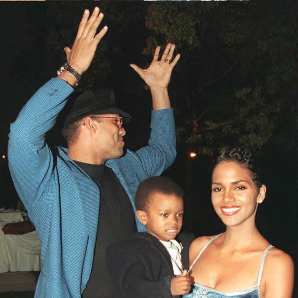 David Justice, Kinderstar Marc John Jefferies und Halle Berry, März 1995