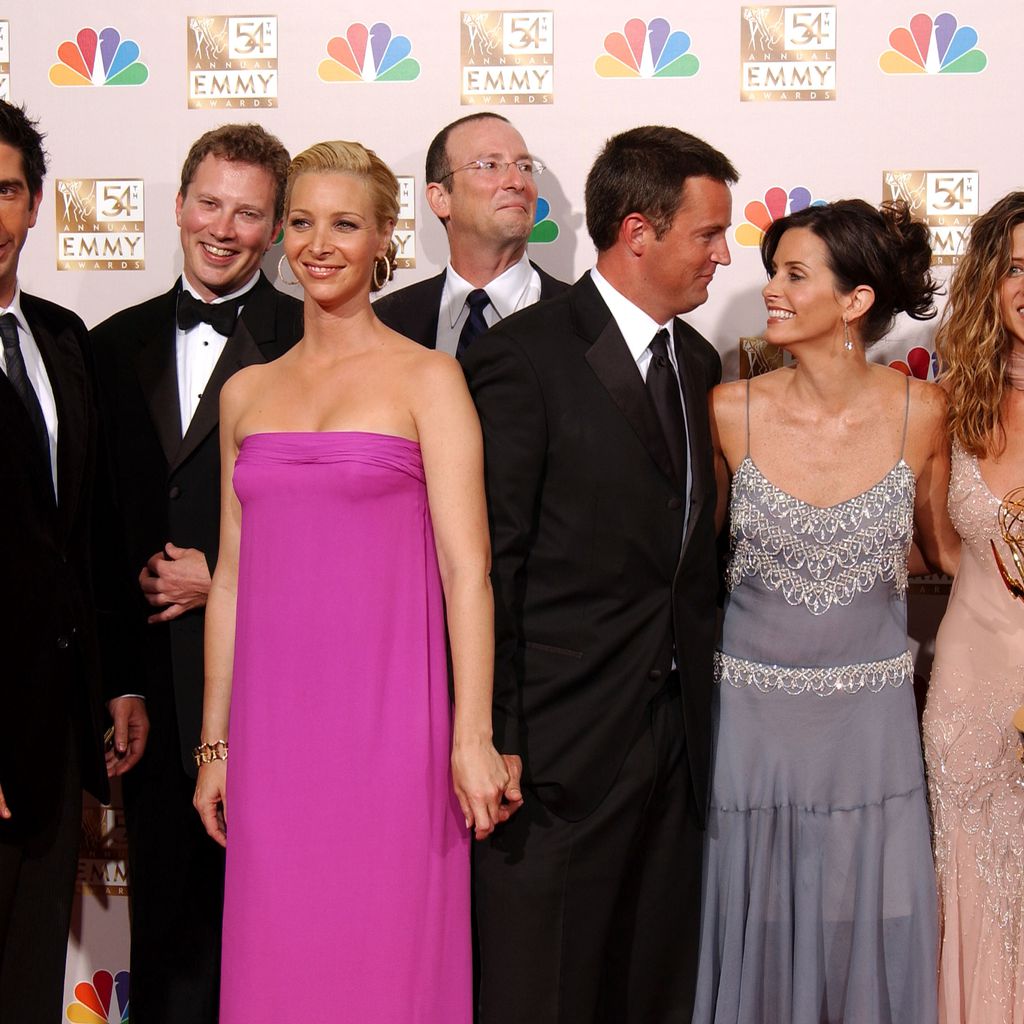 David Schwimmer, Lisa Kudrow, Matthew Perry, Courteney Cox und Jennifer Aniston von "Friends", 2002