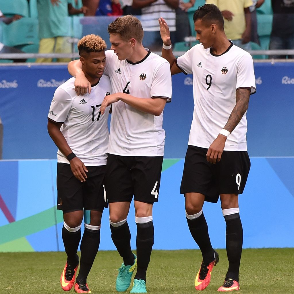 Serge Gnabry, Matthias Ginter und Davie Selke (v.l.n.r.)