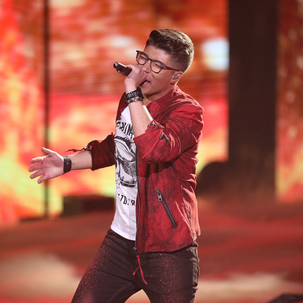 Davin Herbrüggen während seiner Performance in der ersten Mottoshow von DSDS