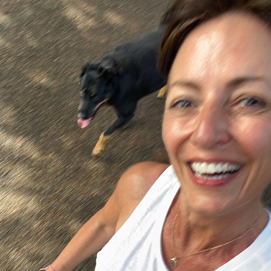 Davina McCall mit ihrer Hündin Bo