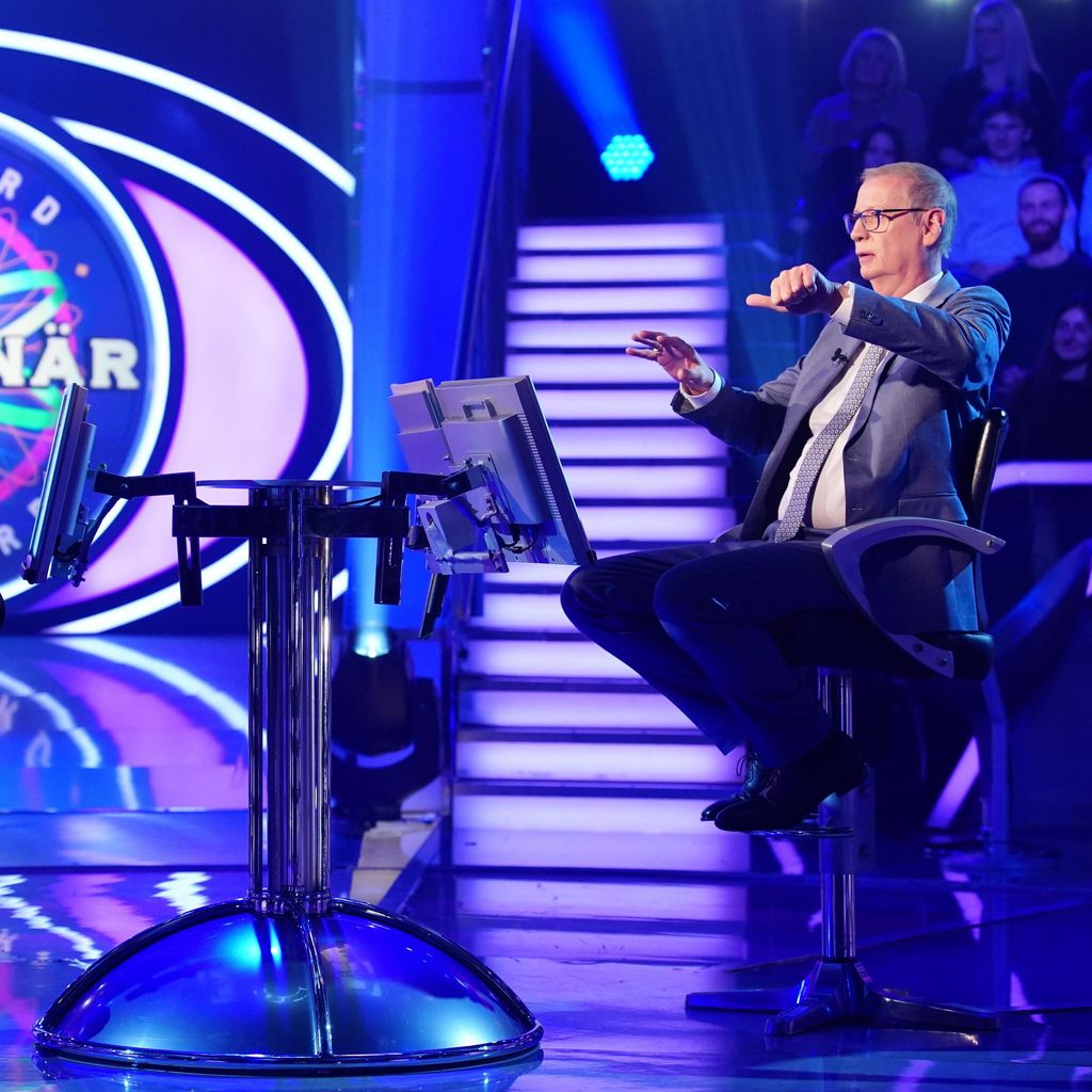 "Wer wird Millionär?"-Kandidat Dennis Marr und Moderator Günther Jauch