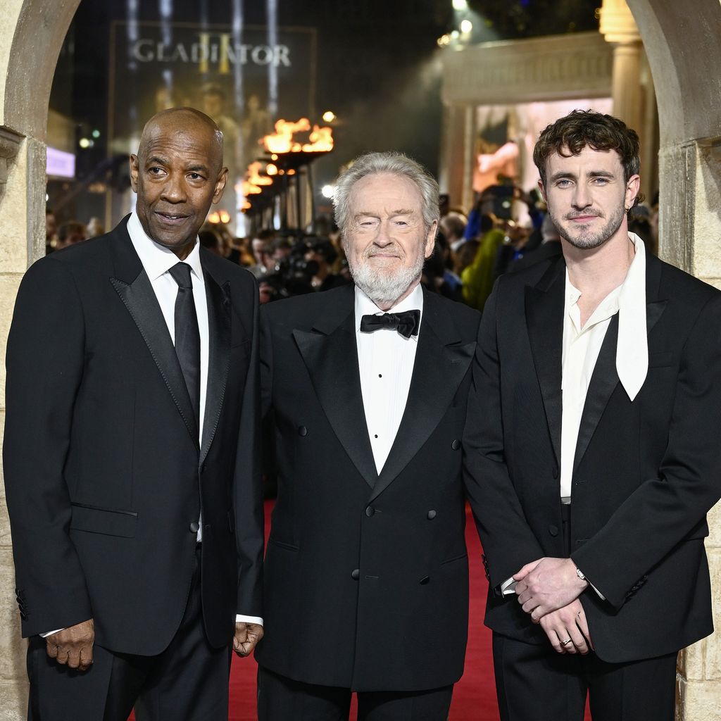 Denzel Washington, Ridley Scott und Paul Mescal bei der "Gladiator II"-Premiere