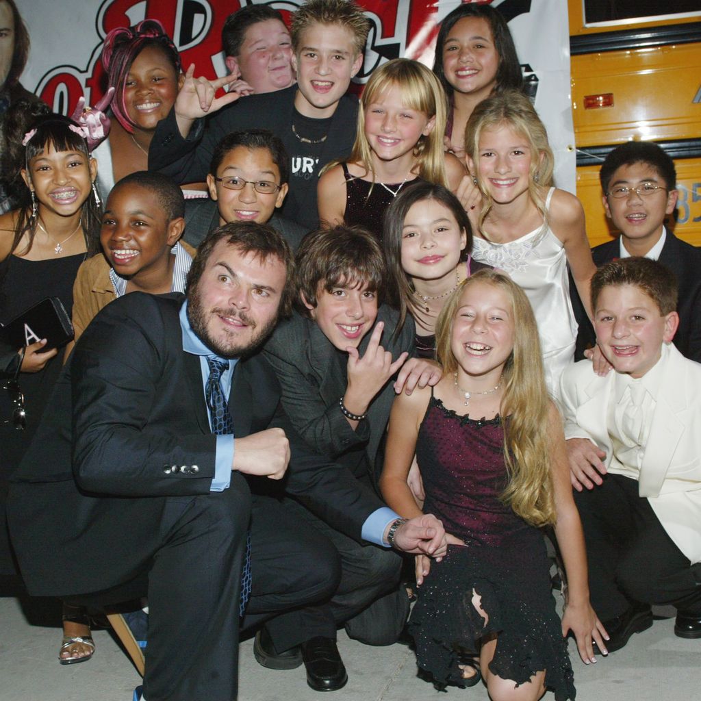 Der Cast von "School of Rock" mit Jack Black im September 2003