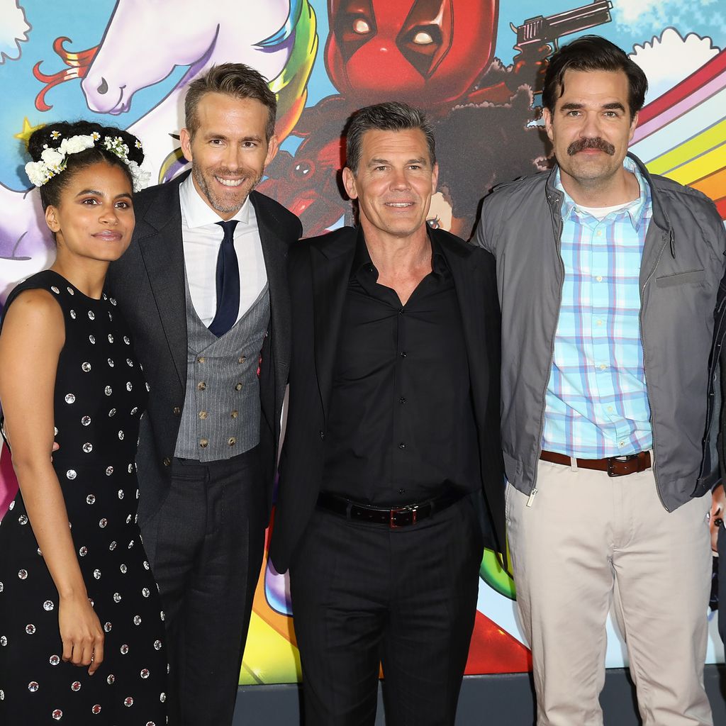 Zazie Beetz, Ryan Renolds, Josh Brolin, Rob Delaney und Regisseur David Leitch