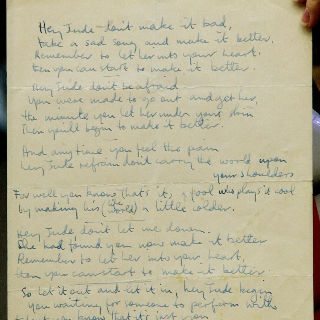 Der Song "Hey Jude" von den Beatles und geschrieben von Paul McCartney