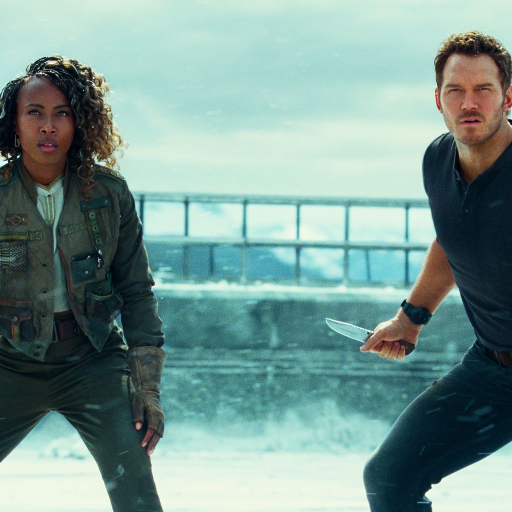 DeWanda Wise und Chris Pratt in "Jurassic World: Ein neues Zeitalter"
