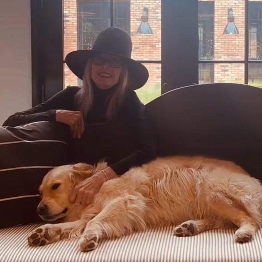 Diane Keaton und ihr Hund Reggie im Februar 2024