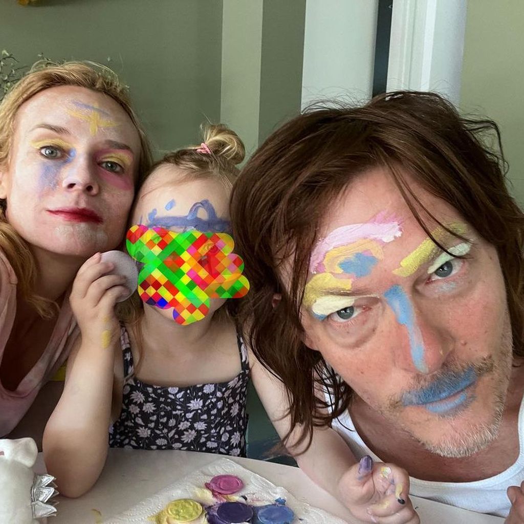 Diane Kruger, ihre Tochter und Norman Reedus