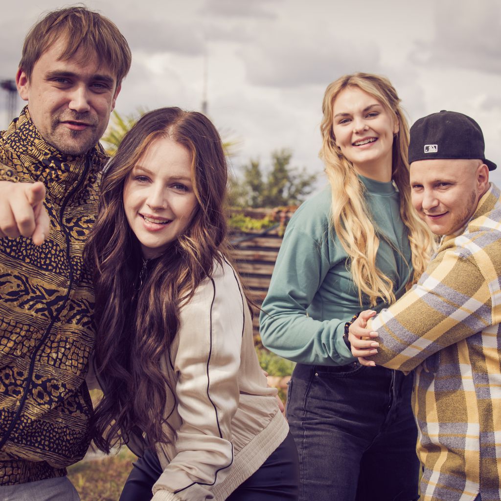 Die BTN-Darsteller Alexander Freund, Denise Schwitalle, Laura Hink und Marcel Maurice Neue