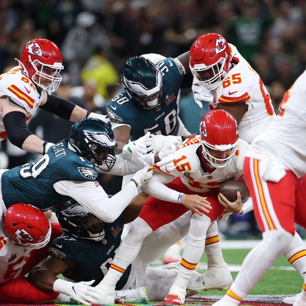 Die Eagles und Chiefs beim Super Bowl LIX in New Orleans, Februar 2025