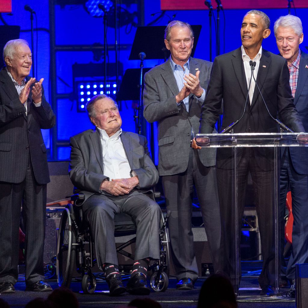 Jimmy Carter, George H. W. Bush, George W. Bush, Barack Obama und Bill Clinton