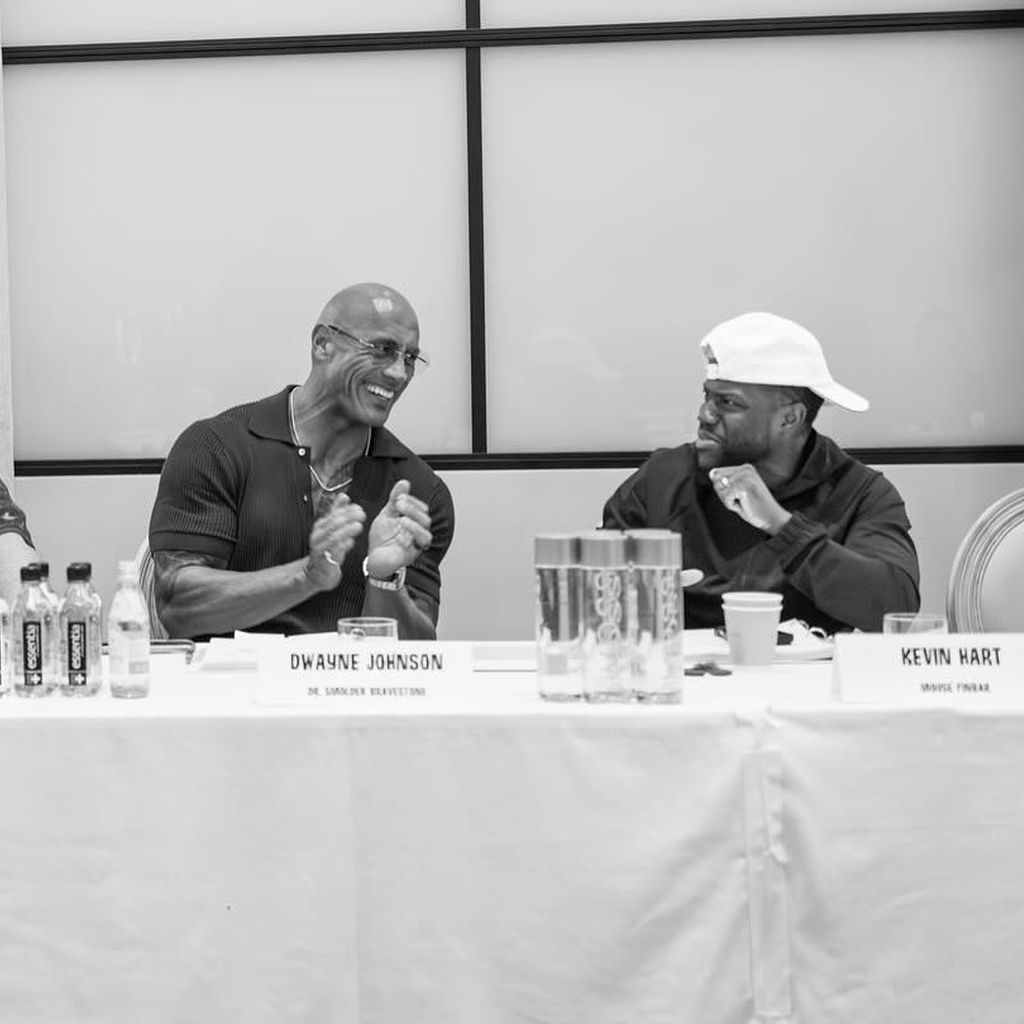 Karen Gillan, Jack Black, Dwayne Johnson und Kevin Hart beim "Jumanji 3"-Table-Read