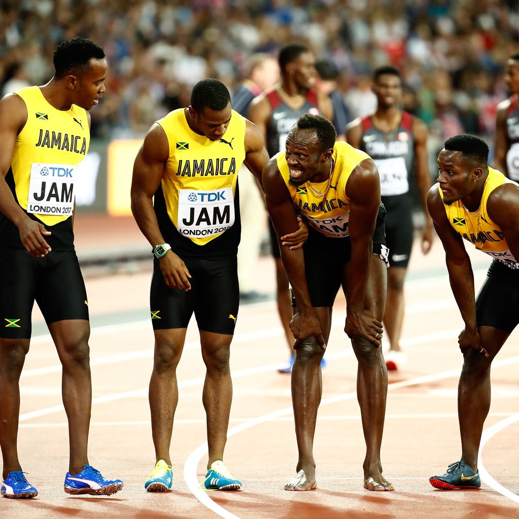 Die jamaikanische Männer-Staffel im Finale über 4x100 Meter bei der Leichtathletik-WM in London
