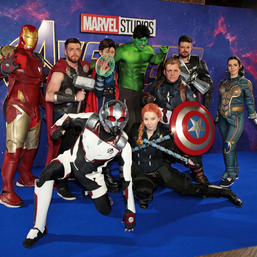 Als Marvel-Helden aus "Avengers: Endgame" verkleidete Schauspieler, April 2019