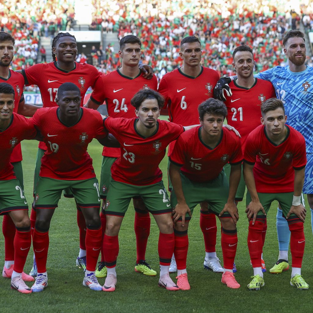 Die portugiesische Fußball-Nationalmannschaft 2024 bei einem Freundschaftsspiel gegen Finnland