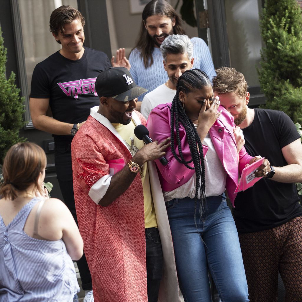 Die "Queer Eye"-Stars mit Kandidatin Rahanna Gray