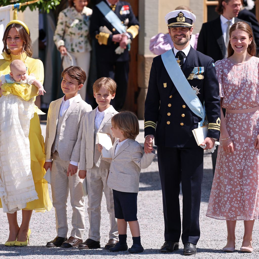 Die schwedischen Royals bei der Taufe von Prinzessin Ines